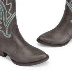 Pointed-Toe Mid-calf Cowgirl Boots