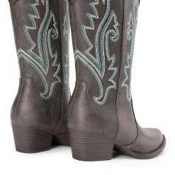 Pointed-Toe Mid-calf Cowgirl Boots