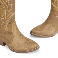 Pointed-Toe Mid-calf Cowgirl Boots