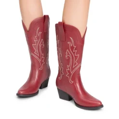 Pointed-Toe Mid-calf Cowgirl Boots