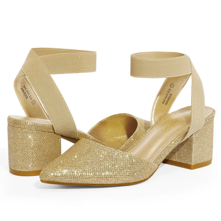 Pointed Toe Pumps with Ankle Strap
