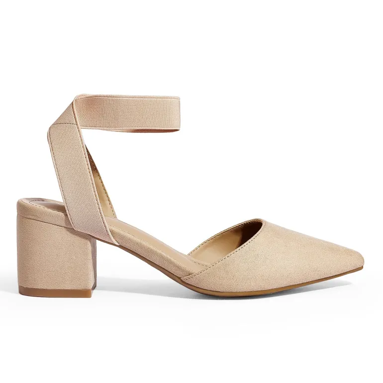 Pointed Toe Pumps with Ankle Strap