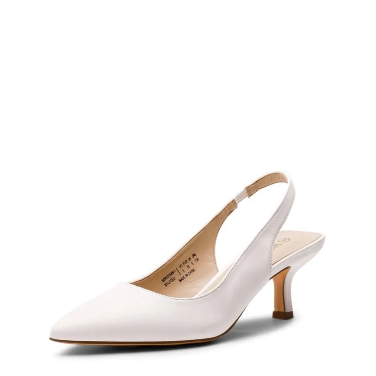 Pointed Toe Slingback Kitten Heel Pumps
