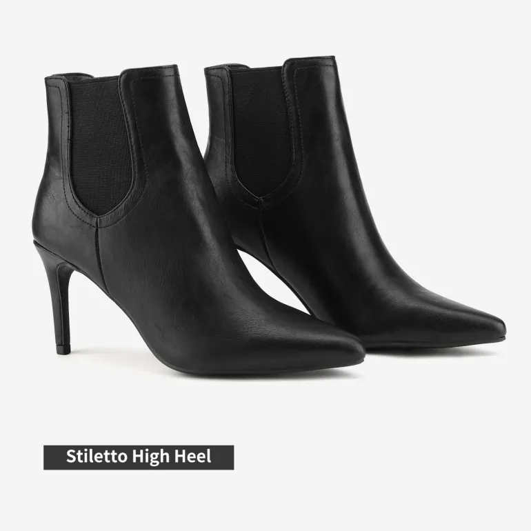 Pointed Toe Stiletto Chelsea Ankle Booties