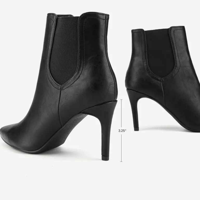 Pointed Toe Stiletto Chelsea Ankle Booties
