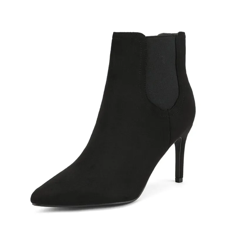 Pointed Toe Stiletto Chelsea Ankle Booties