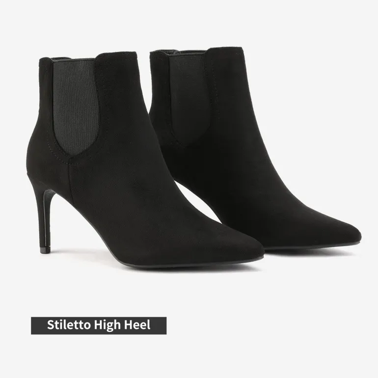 Pointed Toe Stiletto Chelsea Ankle Booties
