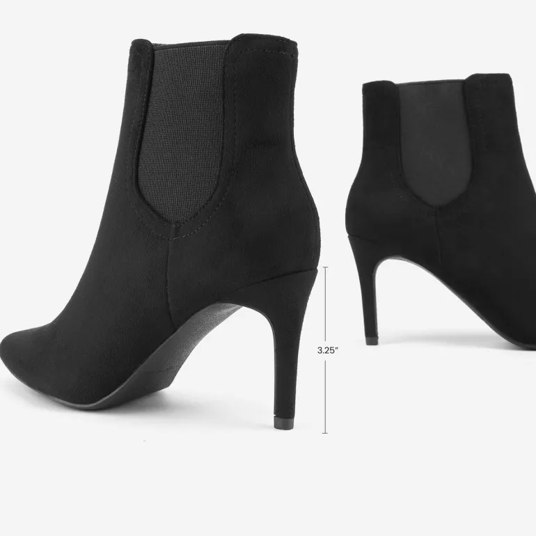 Pointed Toe Stiletto Chelsea Ankle Booties