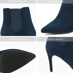 Pointed Toe Stiletto Chelsea Ankle Booties