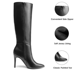 Pointed Toe Stiletto High Heel Knee High Boots