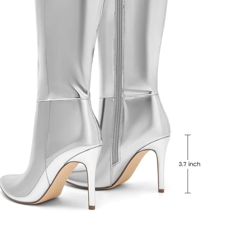 Pointed Toe Stiletto High Heel Knee High Boots