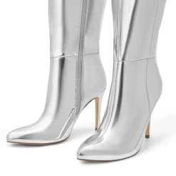 Pointed Toe Stiletto High Heel Knee High Boots