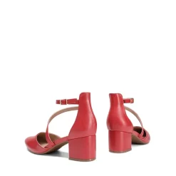 Pointed Toe Strap Chunky Heel Pumps