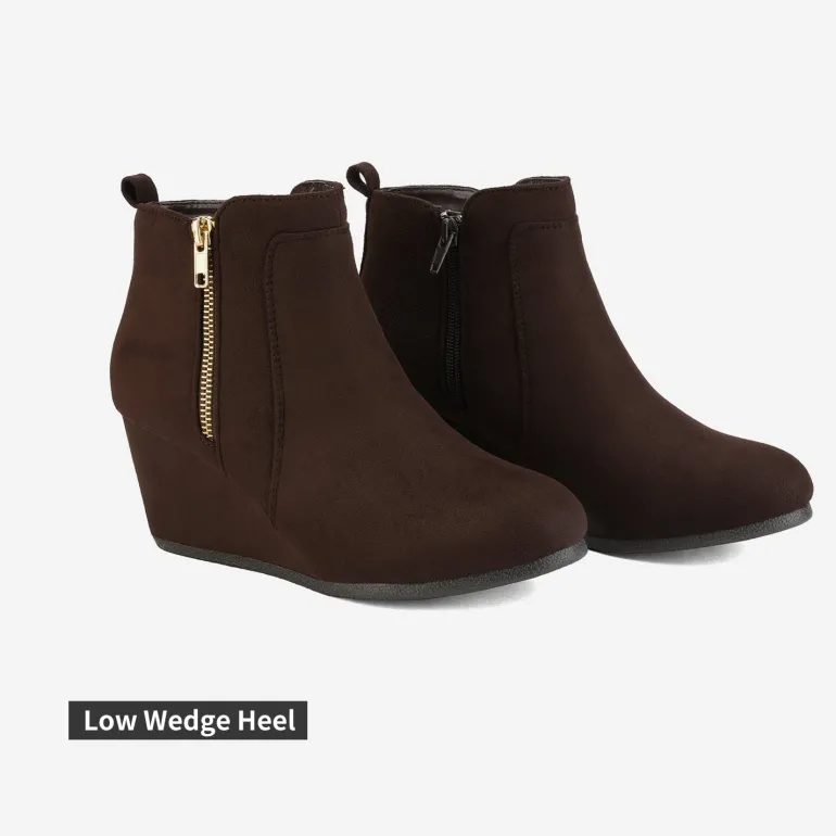 Pointed Toe Suede Wedge Bootie
