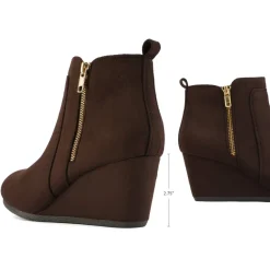 Pointed Toe Suede Wedge Bootie
