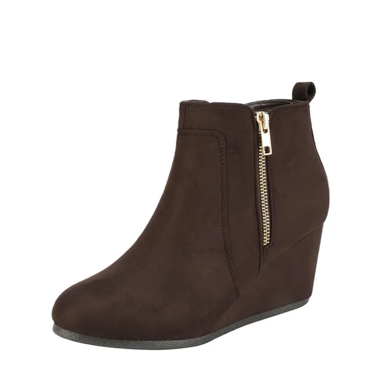 Pointed Toe Suede Wedge Bootie