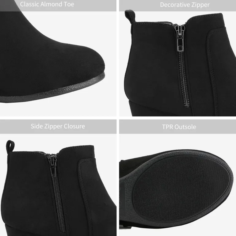 Pointed Toe Suede Wedge Bootie