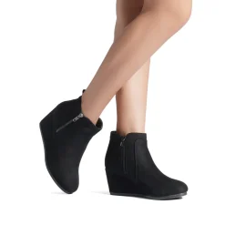 Pointed Toe Suede Wedge Bootie