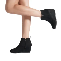 Pointed Toe Suede Wedge Bootie