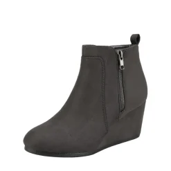 Pointed Toe Suede Wedge Bootie
