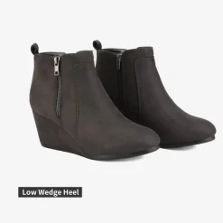 Pointed Toe Suede Wedge Bootie
