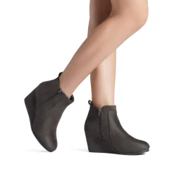 Pointed Toe Suede Wedge Bootie