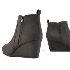 Pointed Toe Suede Wedge Bootie
