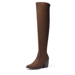 Pointed Toe Thigh High Boots