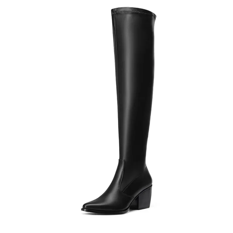Pointed Toe Thigh High Boots