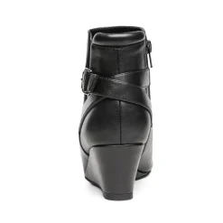 Pointed Toe Wedge Heel Ankle Booties