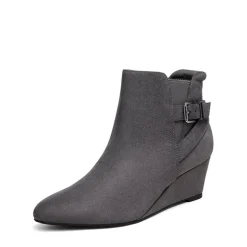 Pointed Toe Wedge Heel Ankle Booties