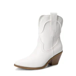 Pointed Toe Western Cowboy Mid Calf Boots