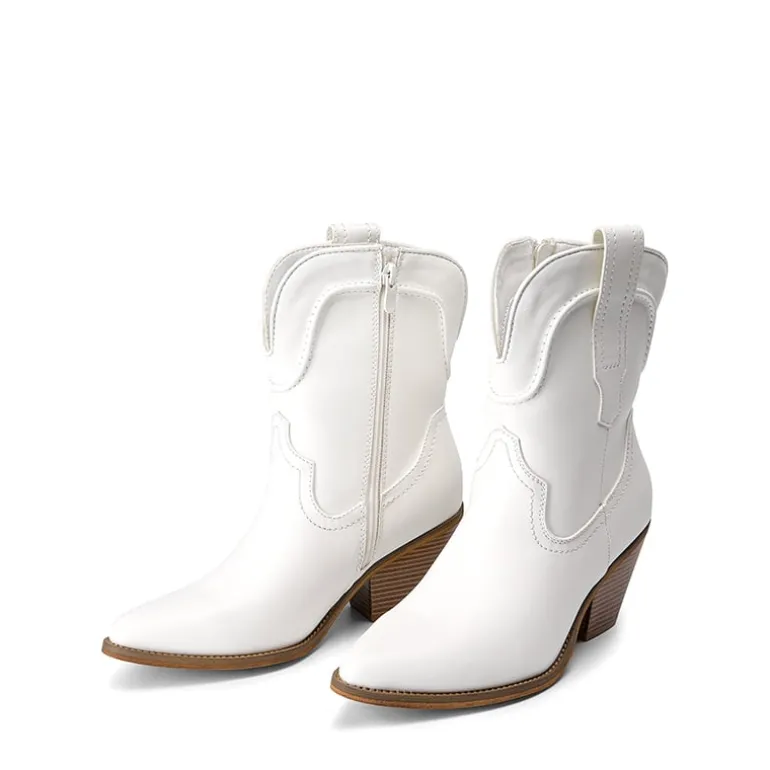 Pointed Toe Western Cowboy Mid Calf Boots
