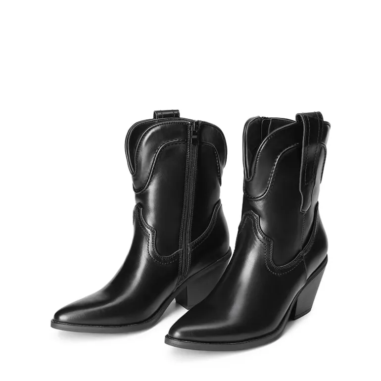 Pointed Toe Western Cowboy Mid Calf Boots