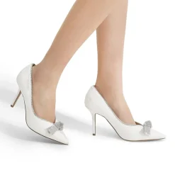 Rhinestone Bowknot Stiletto Heel Pumps