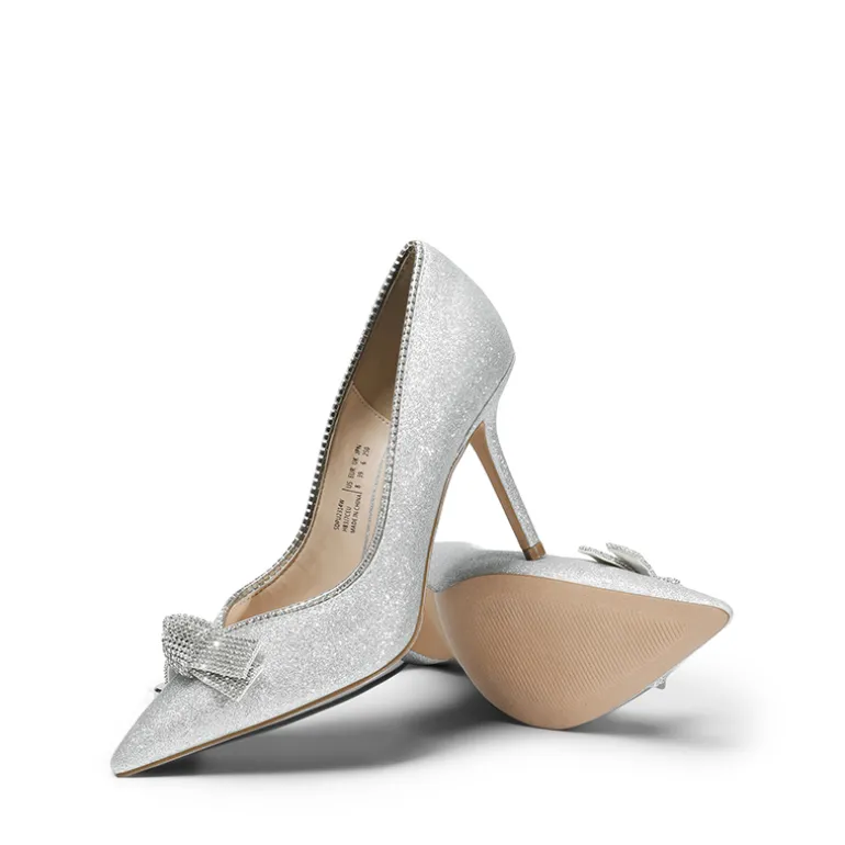 Rhinestone Bowknot Stiletto Heel Pumps