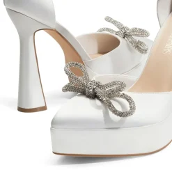 Rhinestone Bow Platform Pumps