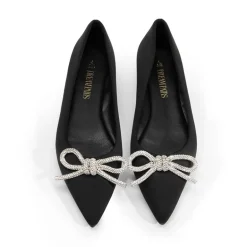 Rhinestone Bow Pointed Toe Flats