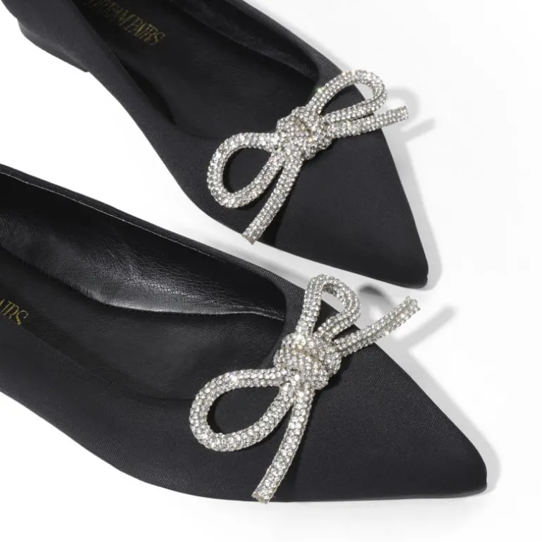 Rhinestone Bow Pointed Toe Flats