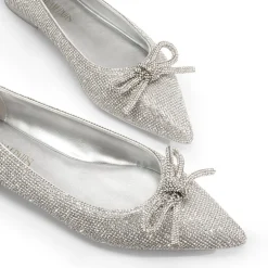 Rhinestone Bow Pointed Toe Flats