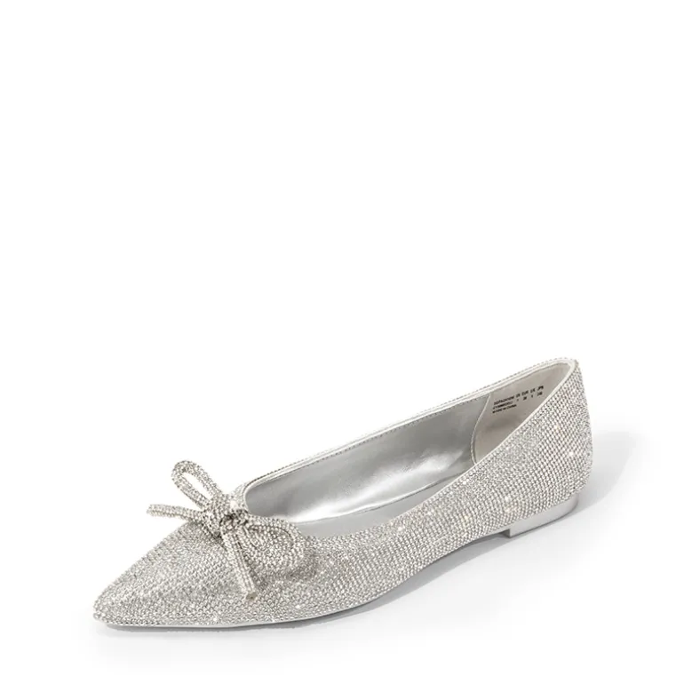 Rhinestone Bow Pointed Toe Flats