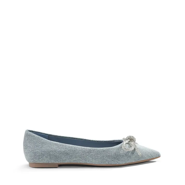 Rhinestone Bow Pointed Toe Flats