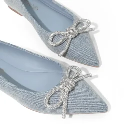 Rhinestone Bow Pointed Toe Flats
