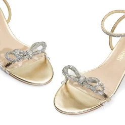Rhinestone Bows Chunky Sandals