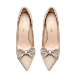 Rhinestone Bows Stiletto Pumps