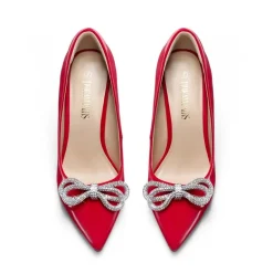 Rhinestone Bows Stiletto Pumps