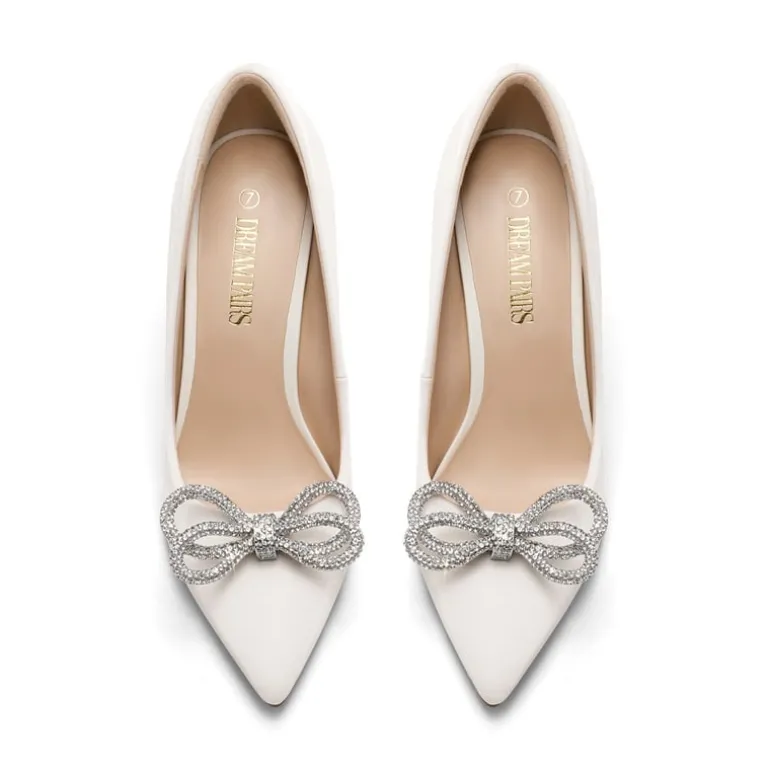 Rhinestone Bows Stiletto Pumps