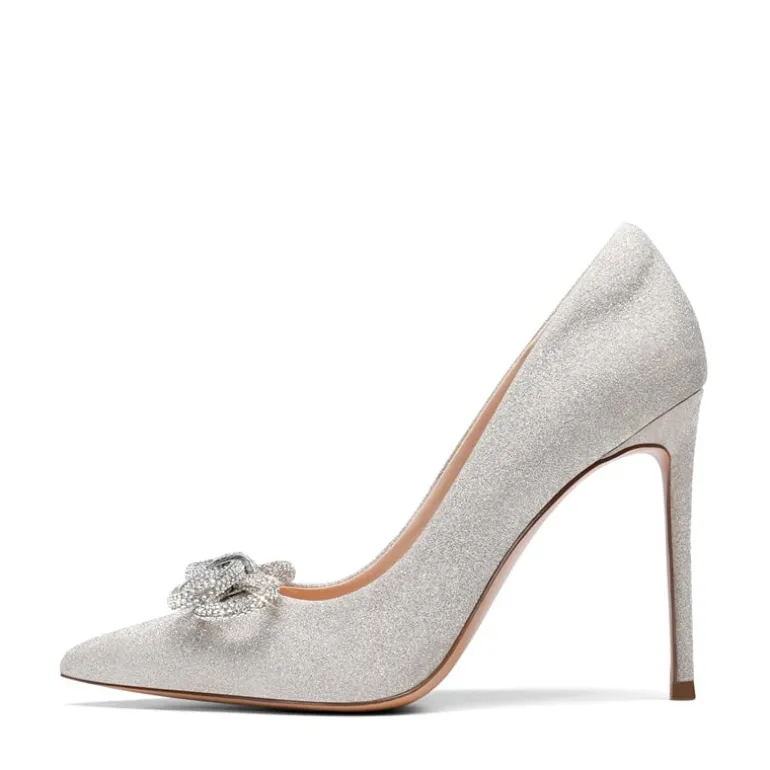 Rhinestone Bows Stiletto Pumps