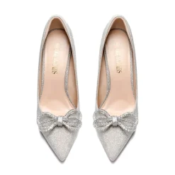 Rhinestone Bows Stiletto Pumps