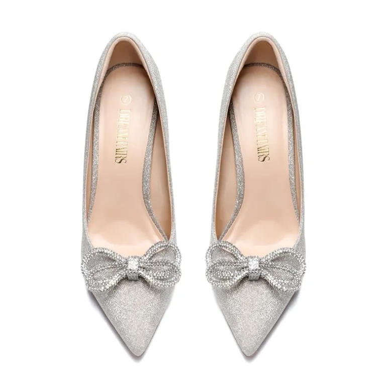 Rhinestone Bows Stiletto Pumps